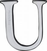 C1565 2 U-PC Heritage Brass Alphabet U Pin Fix 51mm (2") Polished Chrome Finish