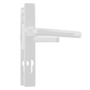Click Here To Enlarge This Photo Of AS10513 - Asec White Espagnolette Handles - 70mm Centres - 180mm Screw Centres - 205mm Backplate