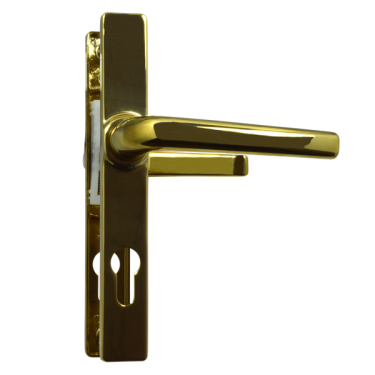 Click Here To Enlarge This Photo Of AS10514 - Asec Gold Espagnolette Handles - 70mm Centres - 180mm Screw Centres - 205mm Backplate