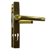 AS10514 - Asec Gold Espagnolette Handles - 70mm Centres - 180mm Screw Centres - 205mm Backplate