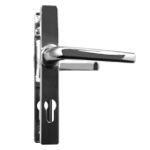 AS10515 - Asec Polished Chrome Espagnolette Handles - 70mm Centres - 180mm Screw Centres - 205mm Backplate