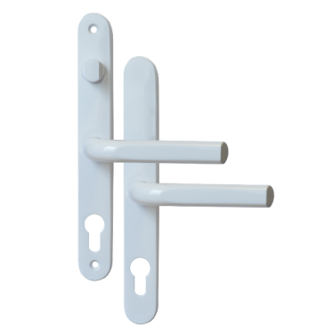 Click Here To Enlarge This Photo Of AS11895 - Asec White Espagnolette Handles - 68mm Centres - 210mm Screw Centres - 240mm Backplate