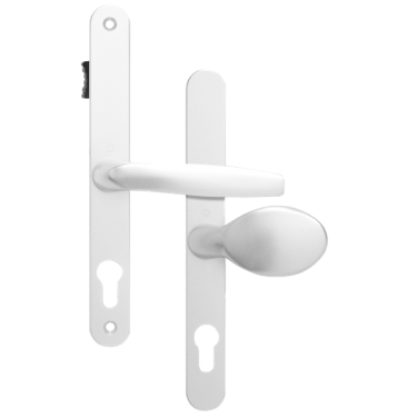 Click Here To Enlarge This Photo Of AS11900 - Asec White Espagnolette Handles - 68mm Centres - 210mm Screw Centres - 240mm Backplate