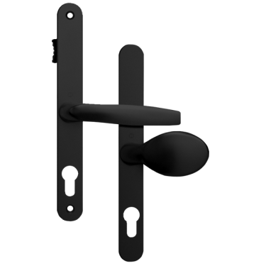 Click Here To Enlarge This Photo Of AS11901 - Asec Black Espagnolette Handles - 68mm Centres - 210mm Screw Centres - 240mm Backplate