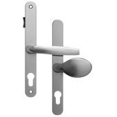 AS11902 - Asec Silver Espagnolette Handles - 68mm Centres - 210mm Screw Centres - 240mm Backplate