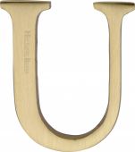 C1565 2 U-SB Heritage Brass Alphabet U Pin Fix 51mm (2") Satin Brass Finish