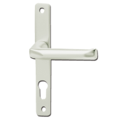 L13087 - Hoppe Silver Espagnolette Handles - 70mm Centres - 180mm Screw Centres - 205mm Backplate