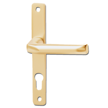 Click Here To Enlarge This Photo Of L15455 - Hoppe Gold Espagnolette Handles - 70mm Centres - 180mm Screw Centres - 205mm Backplate