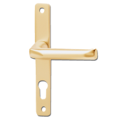 L15455 - Hoppe Gold Espagnolette Handles - 70mm Centres - 180mm Screw Centres - 205mm Backplate