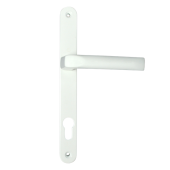 L15458 - Hoppe White Espagnolette Handles - 92mm Centres - 215mm Screw Centres - 241mm Backplate
