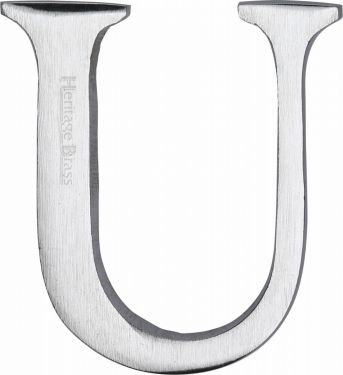 Click Here To Enlarge This Photo Of C1565 2 U-SC Heritage Brass Alphabet U Pin Fix 51mm (2") Satin Chrome Finish