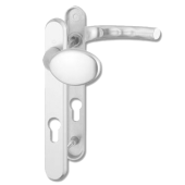 L15781 - Hoppe White Espagnolette Handles - 92mm Centres - 122mm Screw Centres - 220mm Backplate