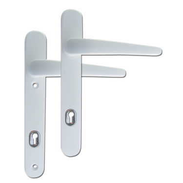 Click Here To Enlarge This Photo Of L16400 - ERA White Espagnolette Handles - 95mm Centres - 122mm Screw Centres - 221mm Backplate