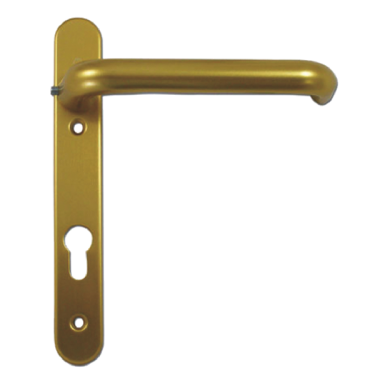 Click Here To Enlarge This Photo Of L17394 - Hoppe Gold Espagnolette Handles - 92mm Centres - 122mm Screw Centres - 220mm Backplate