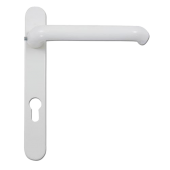 L17395 - Hoppe White Espagnolette Handles - 92mm Centres - 122mm Screw Centres - 220mm Backplate