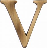 C1565 2 V-AT Heritage Brass Alphabet V Pin Fix 51mm (2") Antique Brass Finish
