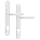L18415 - Avocet White Espagnolette Handles - 92mm Centres - 215mm Screw Centres - 261mm Backplate