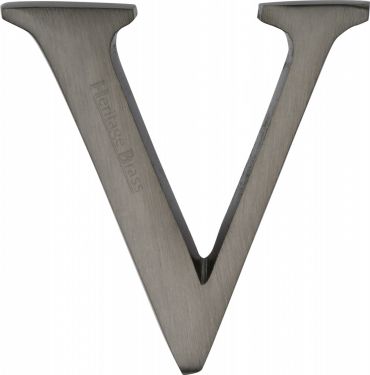 Click Here To Enlarge This Photo Of C1565 2 V-MB Heritage Brass Alphabet V Pin Fix 51mm (2") Matt Bronze Finish
