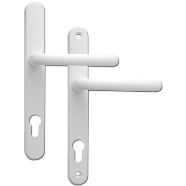 Click Here To Enlarge This Photo Of L18422 - Fab & Fix White Espagnolette Handles - 92/62mm Centres - 211mm Screw Centres - 243mm Backplate