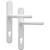 L18422 - Fab & Fix White Espagnolette Handles - 92/62mm Centres - 211mm Screw Centres - 243mm Backplate