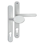L18431 - Fab & Fix White Espagnolette Handles - 92mm Centres - 211mm Screw Centres - 243mm Backplate