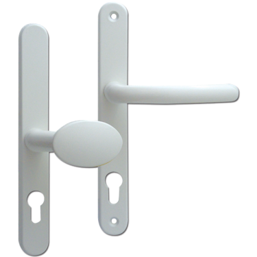 Click Here To Enlarge This Photo Of L18432 - Fab & Fix White Espagnolette Handles - 92/62mm Centres - 211mm Screw Centres - 243mm Backplate
