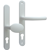 L18432 - Fab & Fix White Espagnolette Handles - 92/62mm Centres - 211mm Screw Centres - 243mm Backplate