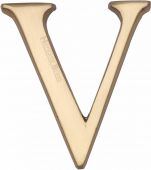 C1565 2 V-PB Heritage Brass Alphabet V Pin Fix 51mm (2") Polished Brass Finish