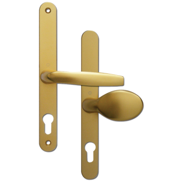 Click Here To Enlarge This Photo Of L18440 - Fullex Gold Espagnolette Handles - 68mm Centres - 215mm Screw Centres - 244mm Backplate