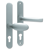 L18445 - MILA Polished Chrome Espagnolette Handles - 92/62mm Centres - 211mm Screw Centres - 240mm Backplate
