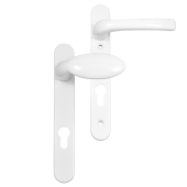 L18446 - MILA White Espagnolette Handles - 92mm Centres - 122mm Screw Centres - 220mm Backplate