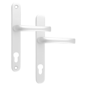 L18448 - MILA White Espagnolette Handles - 92mm Centres - 211mm Screw Centres - 240mm Backplate