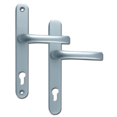 L18449 - MILA Polished Chrome Espagnolette Handles - 92mm Centres - 211mm Screw Centres - 240mm Backplate