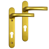 L18451 - MILA Gold Espagnolette Handles - 92mm Centres - 122mm Screw Centres - 220mm Backplate