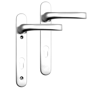 Click Here To Enlarge This Photo Of L18452 - MILA Polished Chrome Espagnolette Handles - 92mm Centres - 122mm Screw Centres - 220mm Backplate