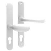 L18453 - MILA White Espagnolette Handles - 92/62mm Centres - 211mm Screw Centres - 240mm Backplate