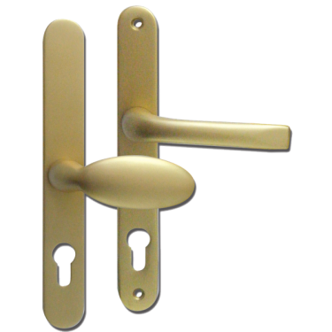 Click Here To Enlarge This Photo Of L18454 - MILA Gold Espagnolette Handles - 92/62mm Centres - 211mm Screw Centres - 240mm Backplate