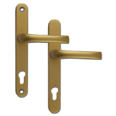 L18455 - MILA Gold Espagnolette Handles - 92mm Centres - 211mm Screw Centres - 240mm Backplate