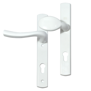 Click Here To Enlarge This Photo Of L18462 - WINKHAUS White Espagnolette Handles L/H - 92mm Centres - 214mm Screw Centres - 260mm Backplate