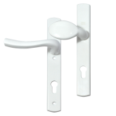 L18462 - WINKHAUS White Espagnolette Handles L/H - 92mm Centres - 214mm Screw Centres - 260mm Backplate