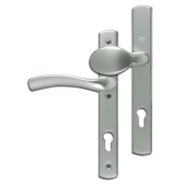 L18463 - WINKHAUS Silver Espagnolette Handles L/H - 92mm Centres - 214mm Screw Centres - 260mm Backplate