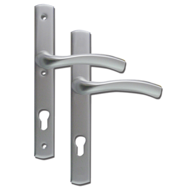 Click Here To Enlarge This Photo Of L18466 - WINKHAUS Silver Espagnolette Handles - 92mm Centres - 214mm Screw Centres - 260mm Backplate