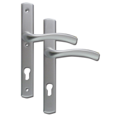 L18466 - WINKHAUS Silver Espagnolette Handles - 92mm Centres - 214mm Screw Centres - 260mm Backplate