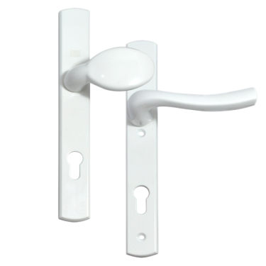 Click Here To Enlarge This Photo Of L18468 - WINKHAUS White Espagnolette Handles R/H - 92mm Centres - 214mm Screw Centres - 260mm Backplate