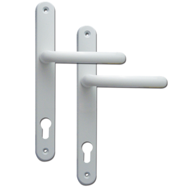 Click Here To Enlarge This Photo Of L22581 - Fab & Fix White Espagnolette Handles - 92mm Centres - 265mm Screw Centres - 295mm Backplate