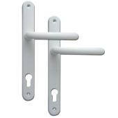 L22581 - Fab & Fix White Espagnolette Handles - 92mm Centres - 265mm Screw Centres - 295mm Backplate