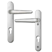 L23491 - ERA Polished Chrome Espagnolette Handles - 92mm Centres - 122mm Screw Centres - 221mm Backplate
