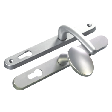 Click Here To Enlarge This Photo Of L25726 - Fab & Fix Satin Chrome Espagnolette Handles - 92mm Centres - 211mm Screw Centres - 243mm Backplate