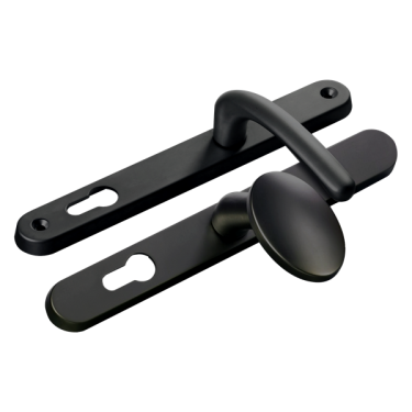 Click Here To Enlarge This Photo Of L25727 - Fab & Fix Black Espagnolette Handles - 92mm Centres - 211mm Screw Centres - 243mm Backplate