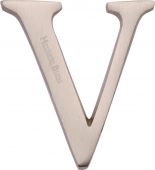 C1565 2 V-SN Heritage Brass Alphabet V Pin Fix 51mm (2") Satin Nickel Finish